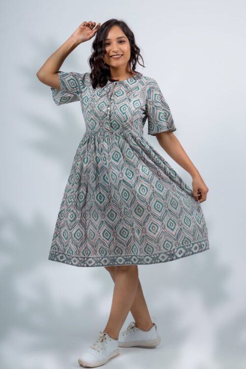 GREEN LEAF VINE BREEZY DRESS