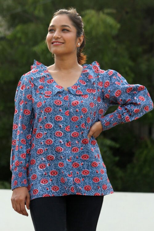 POPPIES JAAL TOP WITH FRILLS