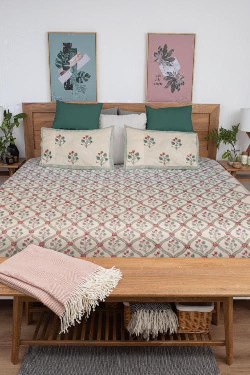 JAIPURI PERCALE HAND BLOCK PRINTED BEDSHEET